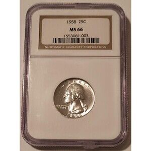 1958 Washington Quarter MS66 NGC